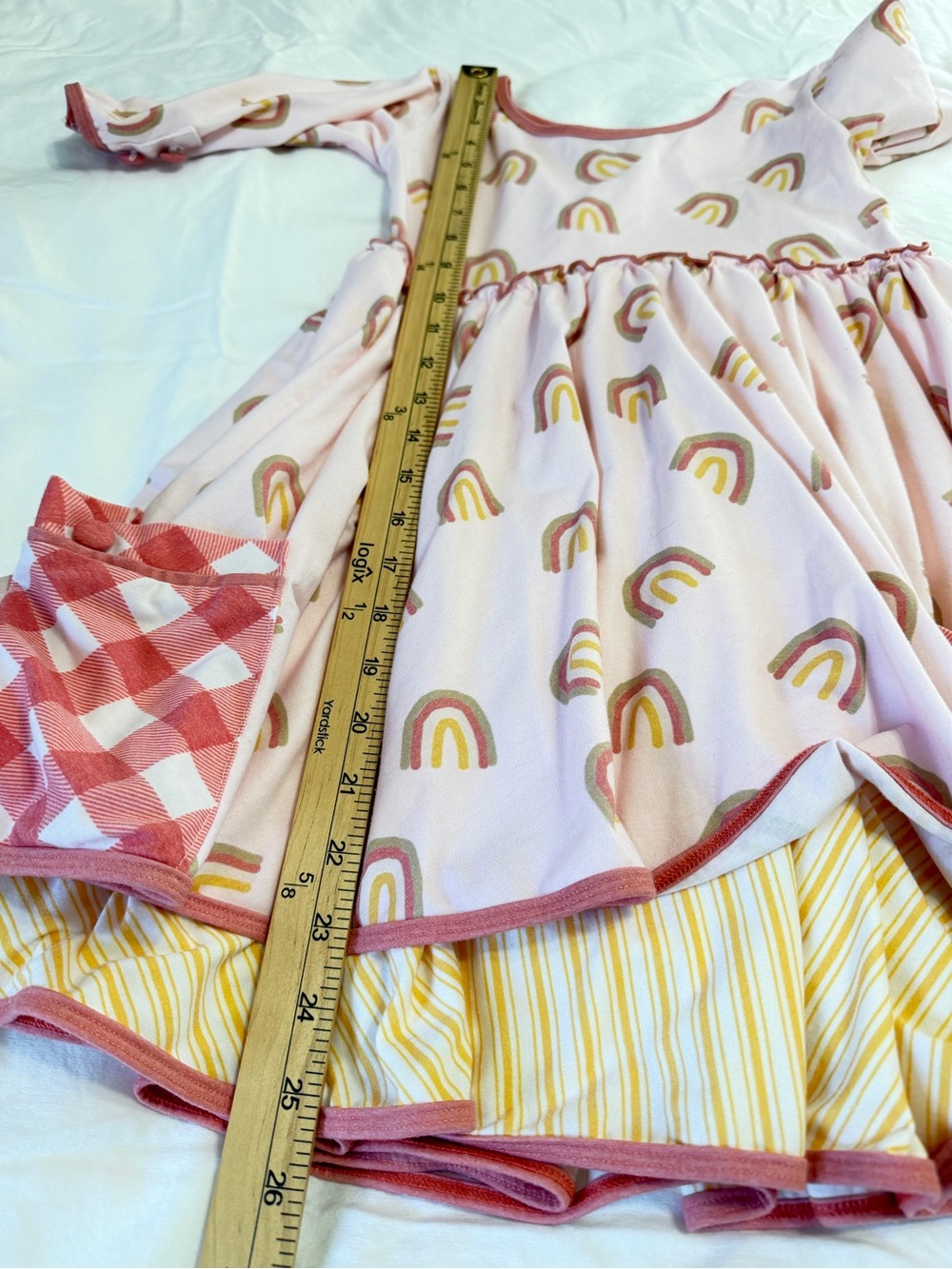 Be Girl Clothing Girls 7T Rainbow Dress Pink Boutique Twirl Dress - Picture 4 of 5